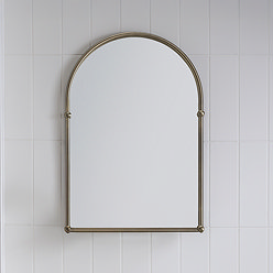 Chatsworth Traditional 673 x 490mm Arched Mirror - Antique Brass