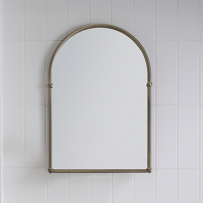Chatsworth Traditional 673 x 490mm Arched Mirror - Antique Brass