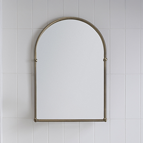 Chatsworth Traditional 673 x 490mm Arched Mirror - Antique Brass