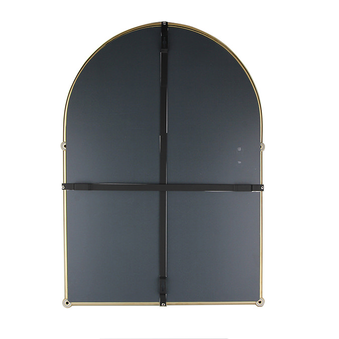Chatsworth Traditional 673 x 490mm Arched Mirror - Brushed Brass  Standard Large Image