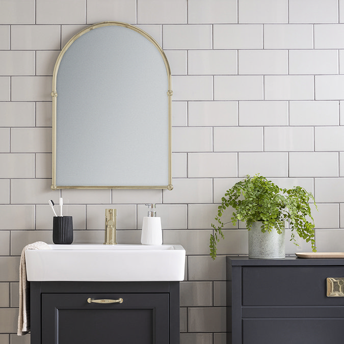 Chatsworth Traditional 673 x 490mm Arched Mirror - Brushed Brass