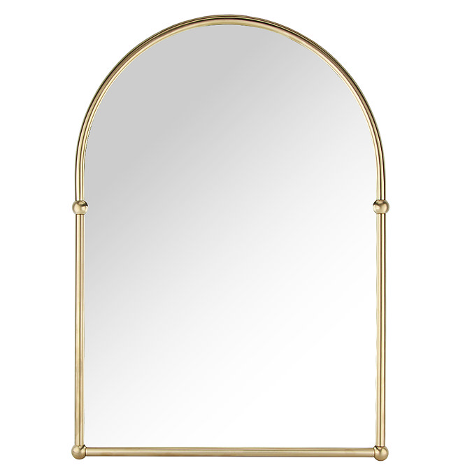 Chatsworth Traditional 673 x 490mm Arched Mirror - Brushed Brass  Feature Large Image
