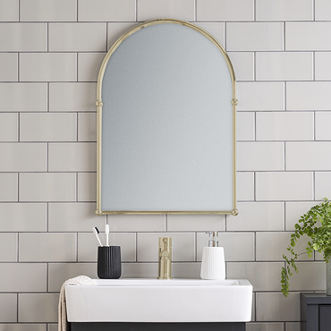 Chatsworth Traditional 673 x 490mm Arched Mirror - Brushed Brass