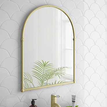 Chatsworth Traditional 673 x 490mm Arched Mirror - Brushed Brass  Feature Large Image