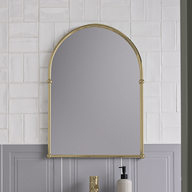 Chatsworth Traditional 673 x 490mm Arched Mirror - Brushed Brass