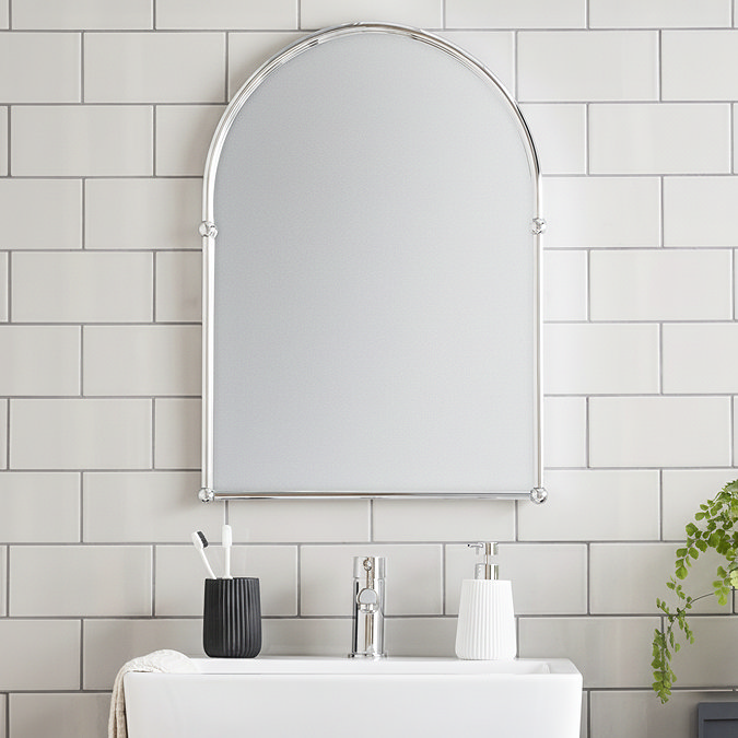 Chatsworth Traditional 673 x 490mm Arched Mirror - Chrome