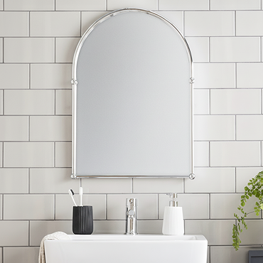Chatsworth Traditional 673 x 490mm Arched Mirror - Chrome