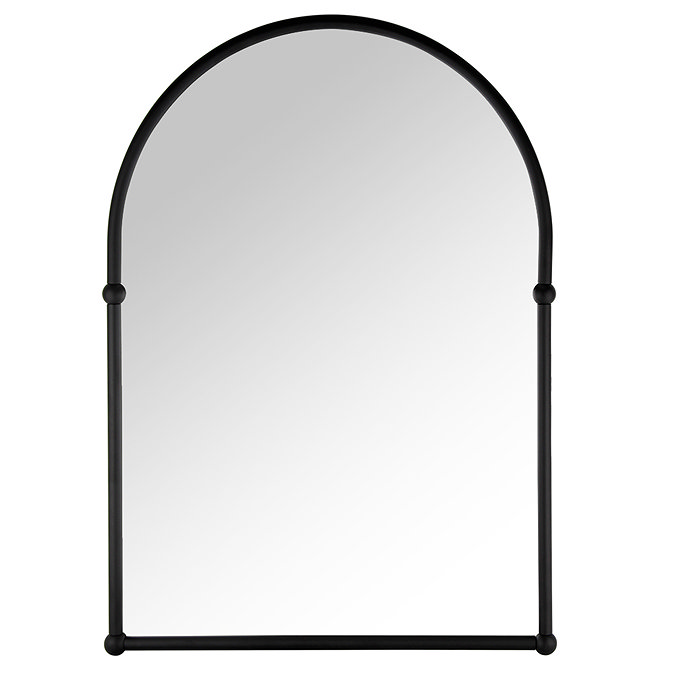 Chatsworth Traditional 673 x 490mm Arched Mirror - Matt Black  Profile Large Image