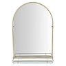 Chatsworth Traditional 700 x 490mm Arched Mirror with Glass Shelf - Antique Brass