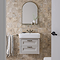 Chatsworth Traditional 700 x 490mm Arched Mirror with Glass Shelf - Antique Brass