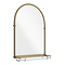 Chatsworth Traditional 700 x 490mm Arched Mirror with Glass Shelf - Antique Brass
