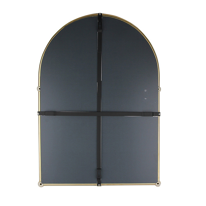 Chatsworth Traditional 700 x 490mm Arched Mirror with Glass Shelf - Brushed Brass  Feature Large Image