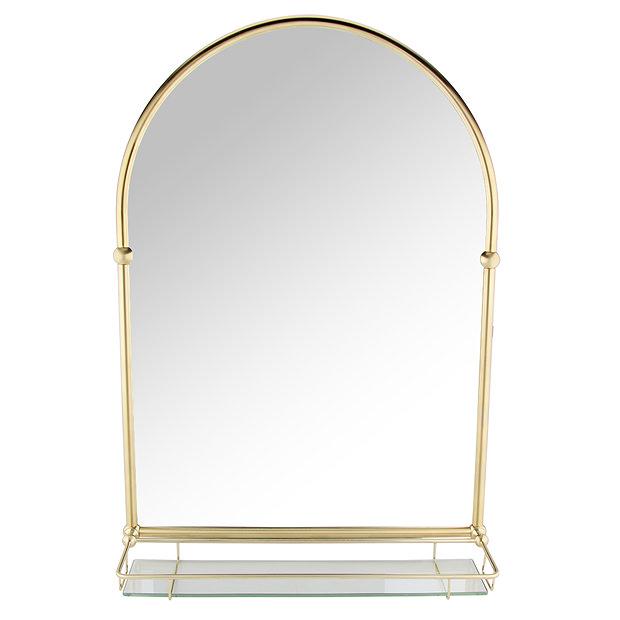 Chatsworth Traditional 700 x 490mm Arched Mirror with Glass Shelf