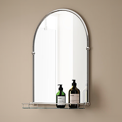 Chatsworth Traditional 700 x 490mm Arched Mirror with Glass Shelf - Chrome