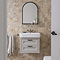 Chatsworth Traditional 700 x 490mm Arched Mirror with Glass Shelf - Matt Black