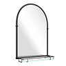 Chatsworth Traditional 700 x 490mm Arched Mirror with Glass Shelf - Matt Black  In Bathroom Large Im