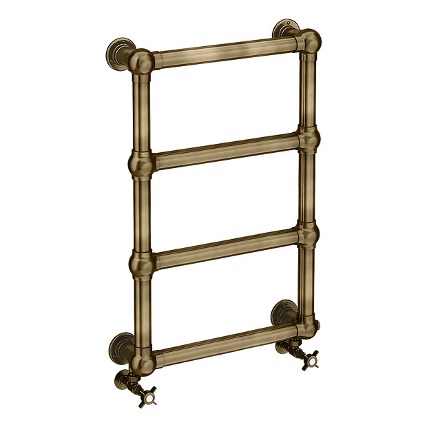Chatsworth Traditional 748 x 498 Antique Brass Heated Towel Rail