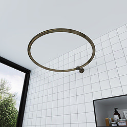 Chatsworth Traditional 800mm Diameter Antique Brass Circular Shower Curtain Rail Large Image
