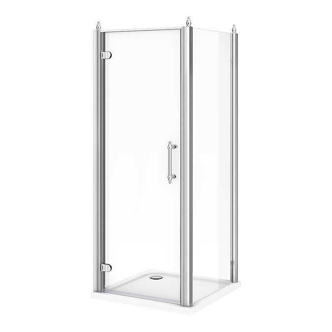 Chatsworth Traditional 900 x 900mm Hinged Door Shower Enclosure + Tray  Feature Large Image