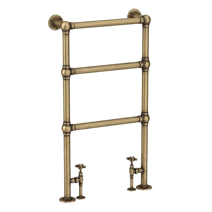 Chatsworth Traditional 949 x 498mm Antique Brass Towel Rail