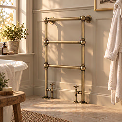 Chatsworth Traditional 949 x 498mm Antique Brass Towel Rail Lifestyle