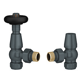 Chatsworth Traditional Anthracite & Black Thermostatic Radiator Valve - Energy Saving
