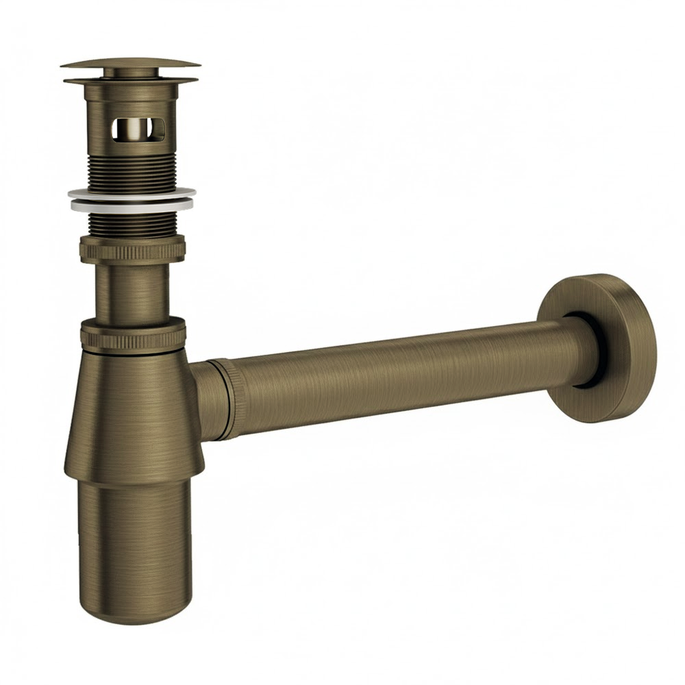 Sink Bottle Waste P-Trap – Antique Brass – For Basin Drain – Kerra