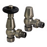 Chatsworth Traditional Antique Brass & Black Thermostatic Radiator Valve - Energy Saving