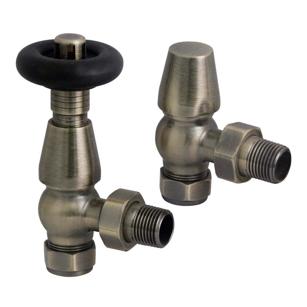 Chatsworth Traditional Antique Brass & Black Thermostatic Radiator