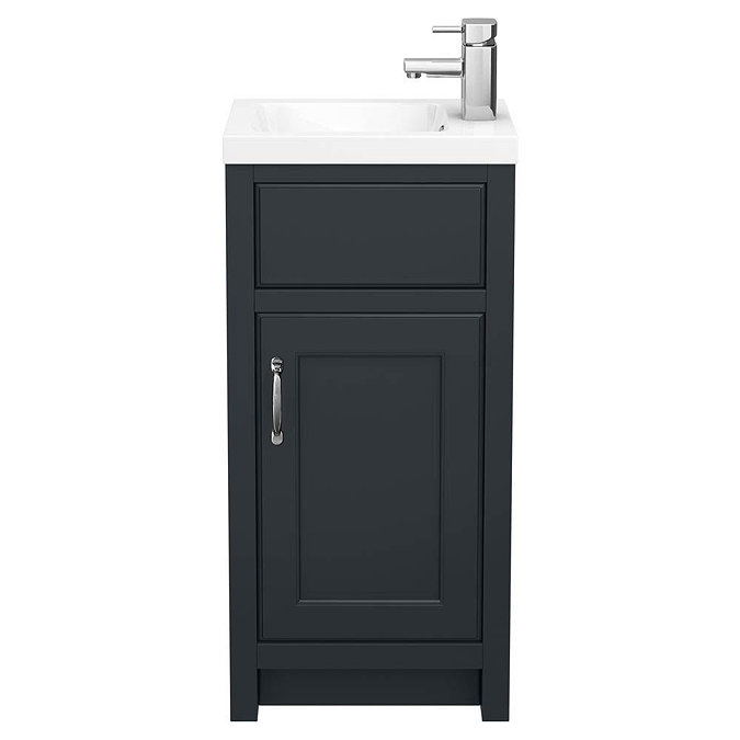 Chatsworth Traditional Graphite Small Vanity - 400mm Wide  In Bathroom Large Image