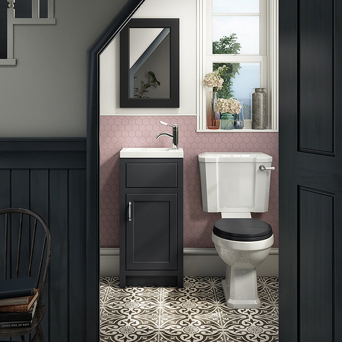 Chatsworth Traditional Graphite Small Vanity - 400mm Wide  Newest Large Image