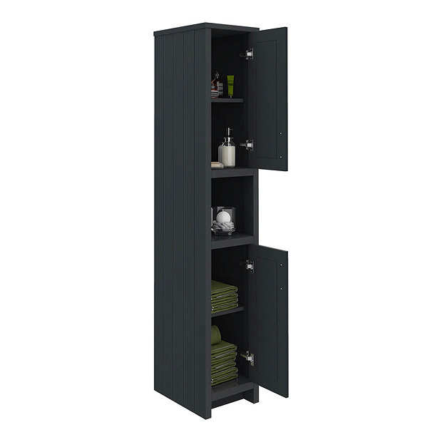 Chatsworth Traditional Graphite Tall Cabinet | Victorian Plumbing.co.uk