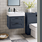 Chatsworth Traditional Blue 560mm 2 Drawer Wall Hung Vanity with Matt Black Handles