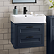 Chatsworth Traditional Blue 560mm 2 Drawer Wall Hung Vanity with Matt Black Handles