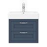 Chatsworth Traditional Blue 560mm 2 Drawer Wall Hung Vanity  In Bathroom Large Image