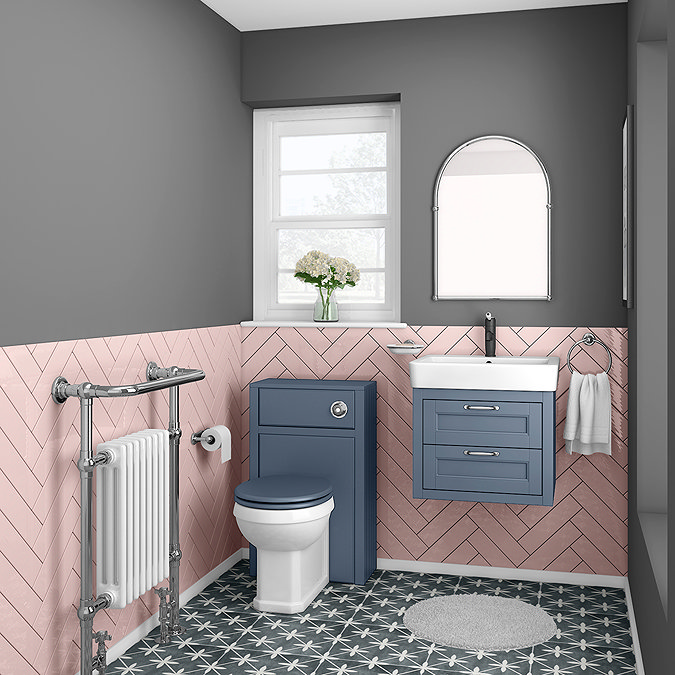 Chatsworth Traditional Blue 560mm 2 Drawer Wall Hung Vanity  Feature Large Image