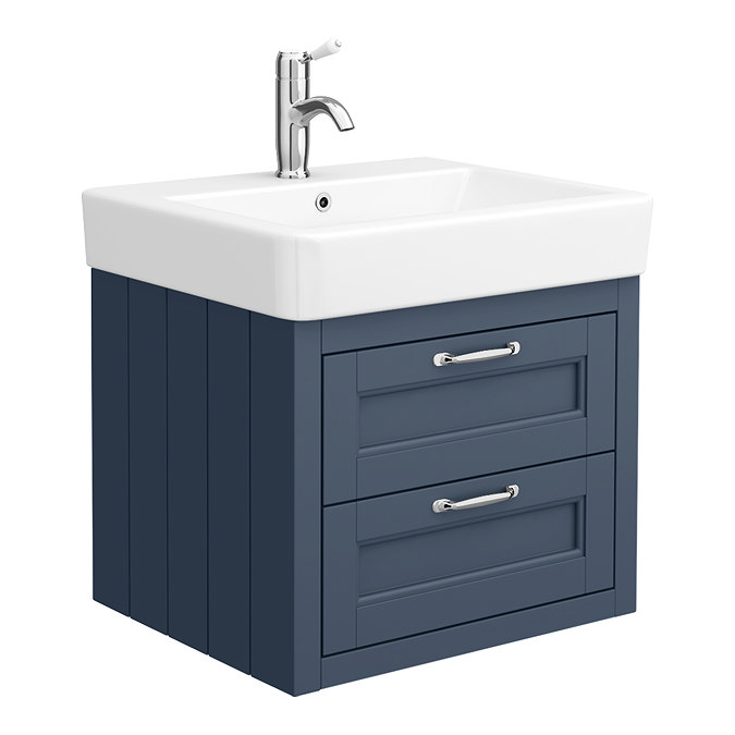Chatsworth Traditional Blue 560mm 2 Drawer Wall Hung Vanity  Large Image