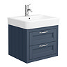 Chatsworth Traditional Blue 560mm 2 Drawer Wall Hung Vanity  Large Image