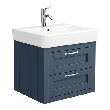 Chatsworth Traditional Blue 560mm 2 Drawer Wall Hung Vanity  Profile Large Image
