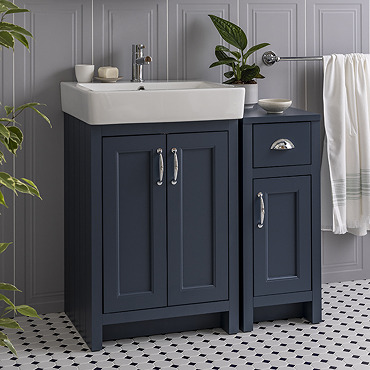 Chatsworth Traditional Blue 560mm Vanity Sink + 300mm Cupboard Unit