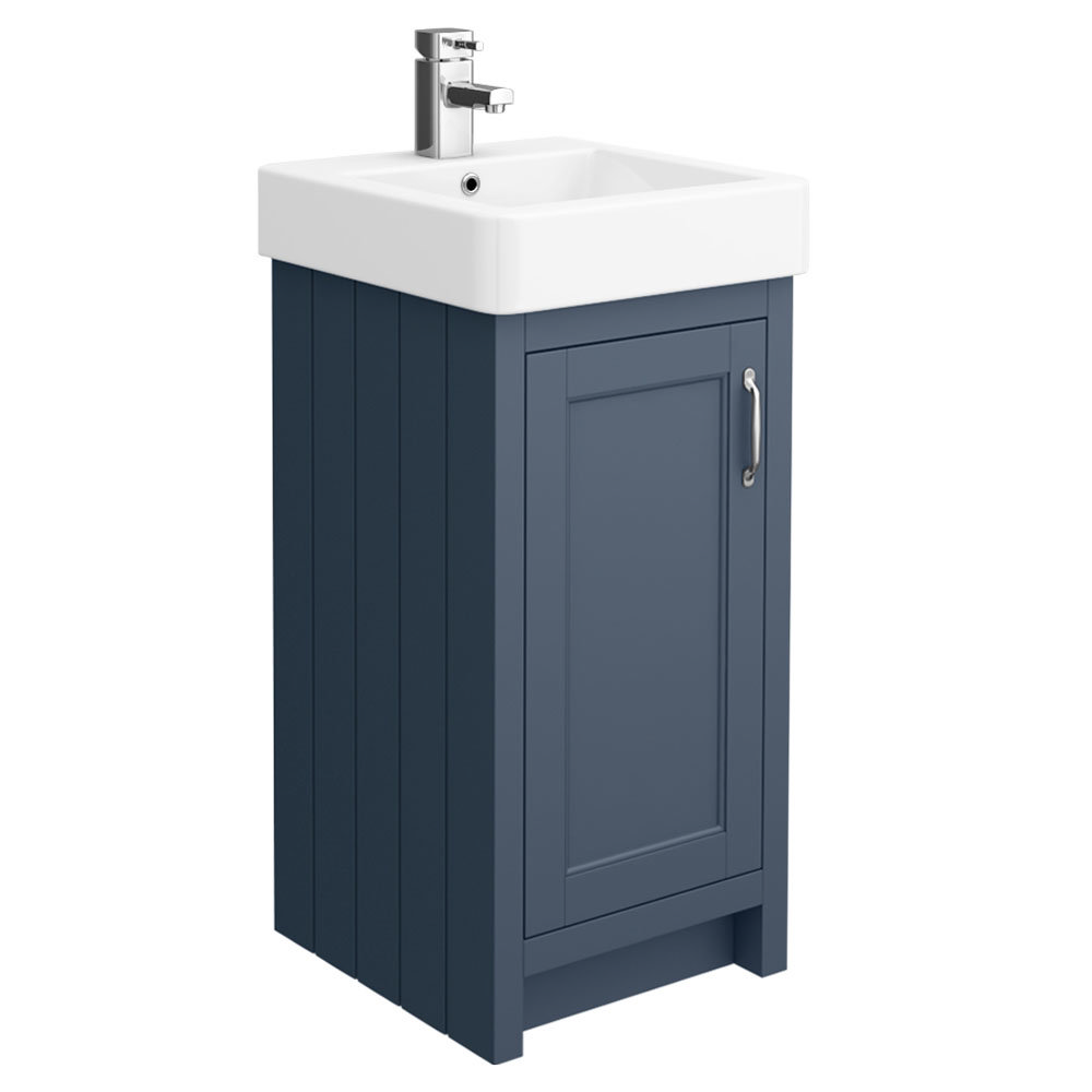 Chatsworth Traditional Blue Cloakroom Suite (Vanity Unit + Close ...