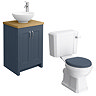 Chatsworth Traditional Blue Countertop Vanity Unit + Close Coupled Toilet Package