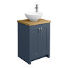 Chatsworth Traditional Blue Countertop Vanity Unit + Toilet Package