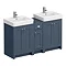 Chatsworth Traditional Blue Double Basin Vanity + Cupboard Combination Unit  Profile Large Image