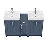 Chatsworth Traditional Blue Double Basin Vanity + Cupboard Combination Unit  Feature Large Image