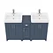 Chatsworth Traditional Blue Double Basin Vanity + Cupboard Combination Unit  Feature Large Image