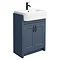Chatsworth Traditional Blue Semi-Recessed Vanity Unit w. Matt Black Handles + Toilet Package Profil
