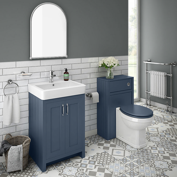 Chatsworth Traditional Blue Sink Vanity Unit + Toilet Package Large Image