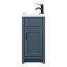 Chatsworth Traditional Blue Small Vanity - 400mm Wide with Matt Black Handle