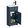 Chatsworth Traditional Blue Small Vanity - 400mm Wide with Matt Black Handle
